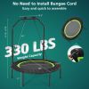 40 Inch Foldable Fitness Rebounder With Resistance Bands Adjustable Home-Green - Color: Green