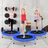 36 Inch Mini Folding Trampoline Portable Recreational Fitness Rebounder-Blue - Color: Blue