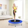 36 Inch Mini Folding Trampoline Portable Recreational Fitness Rebounder-Blue - Color: Blue