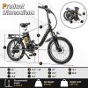 Costway Folding Electric Bicycle For Adults With 20-Inch Fat Tires Snow E-Bike - Color: Black - Size: 20 Inches