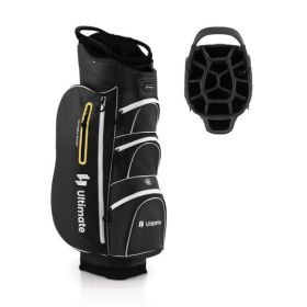 9.5 Inch Lightweight Golf Cart Bag With 15 Way Top Dividers-Black