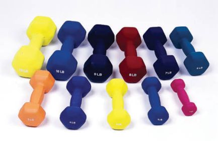 Dumbbell Weight Color Vinyl Coated 10 Lb