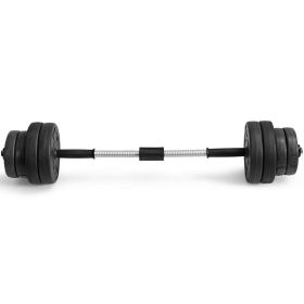 66 Lbs Fitness Dumbbell Weight Set with Adjustable Weight Plates and Handle - Color: Black