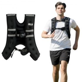 Training Weight Vest Workout Equipment With Adjustable Buckles And Mesh Bag-20 Lbs - Color: Black - Size: 20 Lbs