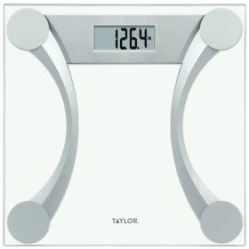 Taylor Precision Products 76024192 Instant Read 400-Lb Capacity Glass And Metallic Bathroom Scale