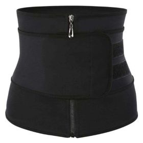 Workout Waist Trainers for Women Sweat Waist Trimmers Weight Loss Body Shaper (Color: Single belt Black, size: 3XL)