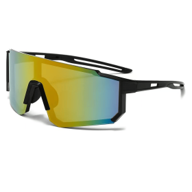 Sports Wrap Around Cycling Sunglasses Men Women UV400 Protection Polarized Mirror Lens Windproof Bike Driving Running Outdoor Sports Shield Visor Sung (style: Red mercury)