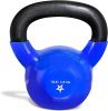 Kettlebell, 5-100 LB Vinyl Coated Cast Iron Strength Training Kettlebells for Home Gym Exercises, Fitness, Full Body Workout Equipment, Push Ups