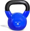 Kettlebell, 5-100 LB Vinyl Coated Cast Iron Strength Training Kettlebells for Home Gym Exercises, Fitness, Full Body Workout Equipment, Push Ups