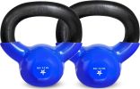 Kettlebell, 5-100 LB Vinyl Coated Cast Iron Strength Training Kettlebells for Home Gym Exercises, Fitness, Full Body Workout Equipment, Push Ups