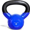 Kettlebell, 5-100 LB Vinyl Coated Cast Iron Strength Training Kettlebells for Home Gym Exercises, Fitness, Full Body Workout Equipment, Push Ups