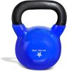 Kettlebell, 5-100 LB Vinyl Coated Cast Iron Strength Training Kettlebells for Home Gym Exercises, Fitness, Full Body Workout Equipment, Push Ups