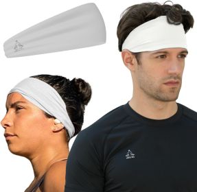 Sweat Band Workout Headbands for Women and Men - Sweatbands for Men - Moisture Wicking Sports Sweat Bands Headbands for Women, Running,Cycling,Yoga (Color: White)