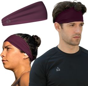 Sweat Band Workout Headbands for Women and Men - Sweatbands for Men - Moisture Wicking Sports Sweat Bands Headbands for Women, Running,Cycling,Yoga (Color: Deep Purple)