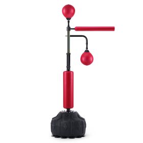 Boxing Speed Trainer, Punching Bag with Stand, Reflex Boxing Bag for Teens & Adults, Height Adjustable Free Standing Strike Bag Set with Gloves (Color: Red, Model Type: Large Base)