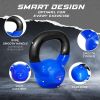 Kettlebell, 5-100 LB Vinyl Coated Cast Iron Strength Training Kettlebells for Home Gym Exercises, Fitness, Full Body Workout Equipment, Push Ups