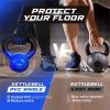 Kettlebell, 5-100 LB Vinyl Coated Cast Iron Strength Training Kettlebells for Home Gym Exercises, Fitness, Full Body Workout Equipment, Push Ups