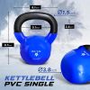Kettlebell, 5-100 LB Vinyl Coated Cast Iron Strength Training Kettlebells for Home Gym Exercises, Fitness, Full Body Workout Equipment, Push Ups