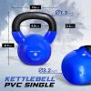 Kettlebell, 5-100 LB Vinyl Coated Cast Iron Strength Training Kettlebells for Home Gym Exercises, Fitness, Full Body Workout Equipment, Push Ups