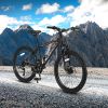 S24102 24 Inch Mountain Bike Boys Girls, Steel Frame, 21 Speed Mountain Bicycle with Daul Disc Brakes and Front Suspension MTB