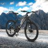 S24102 24 Inch Mountain Bike Boys Girls, Steel Frame, 21 Speed Mountain Bicycle with Daul Disc Brakes and Front Suspension MTB